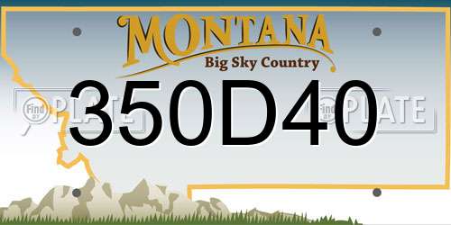 350D40 Montana License Plate