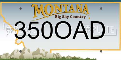 350OAD Montana License Plate