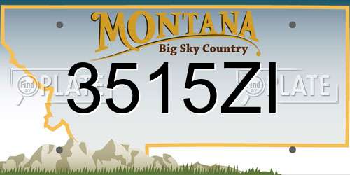3515ZI Montana License Plate