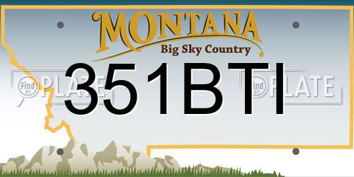351BTI Montana License Plate