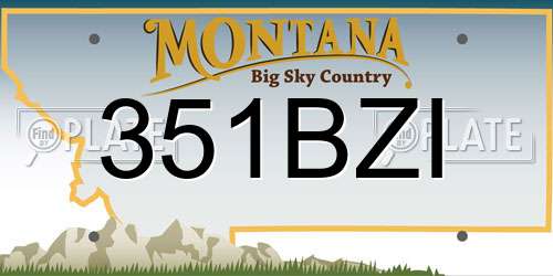 351BZI Montana License Plate