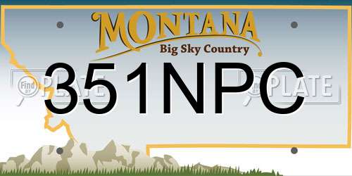 351NPC Montana License Plate