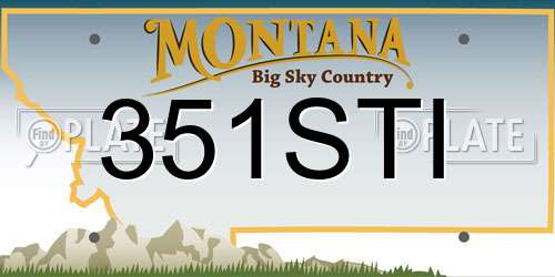 351STI Montana License Plate