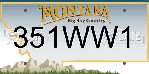 351WW1 Montana License Plate