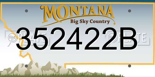 352422B Montana License Plate