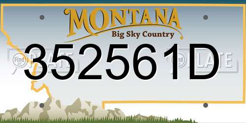 352561D Montana License Plate