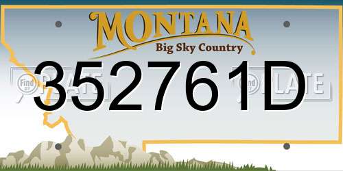 352761D Montana License Plate