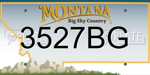 3527BG Montana License Plate