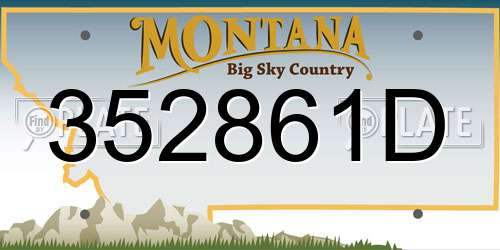 352861D Montana License Plate