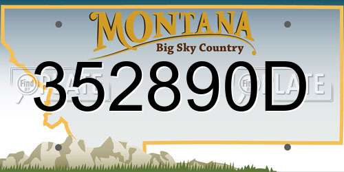 352890D Montana License Plate