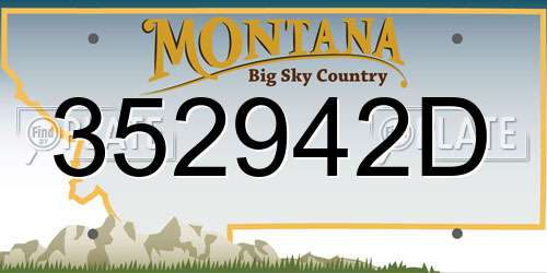 352942D Montana License Plate