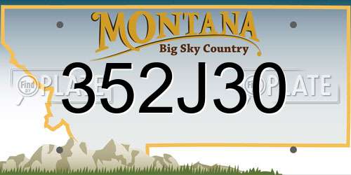 352J30 Montana License Plate