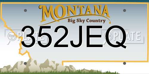 352JEQ Montana License Plate
