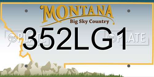 352LG1 Montana License Plate