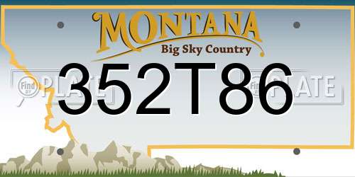 352T86 Montana License Plate