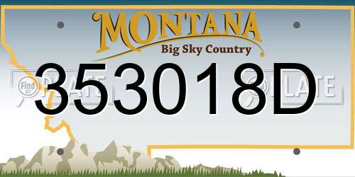 353018D Montana License Plate