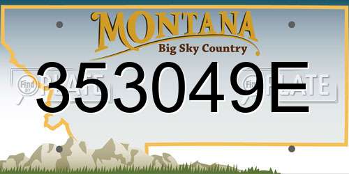 353049E Montana License Plate