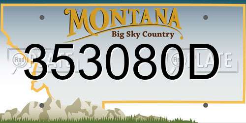 353080D Montana License Plate