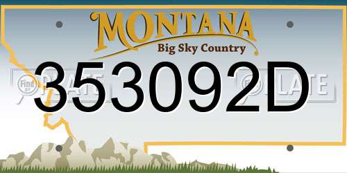 353092D Montana License Plate