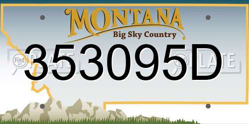 353095D Montana License Plate