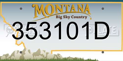 353101D Montana License Plate