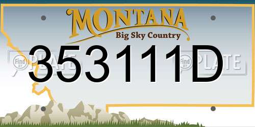 353111D Montana License Plate