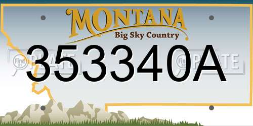 353340A Montana License Plate