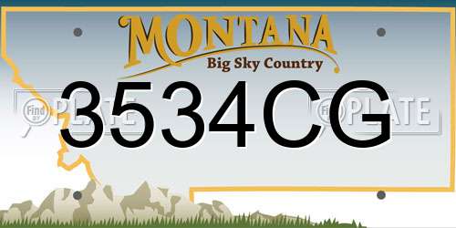 3534CG Montana License Plate