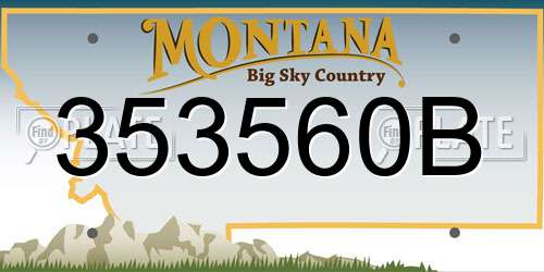 353560B Montana License Plate
