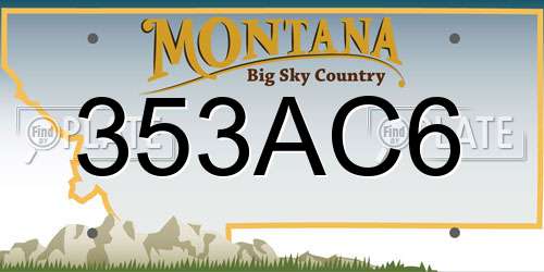 353AC6 Montana License Plate
