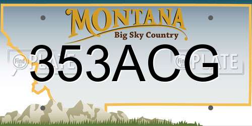 353ACG Montana License Plate