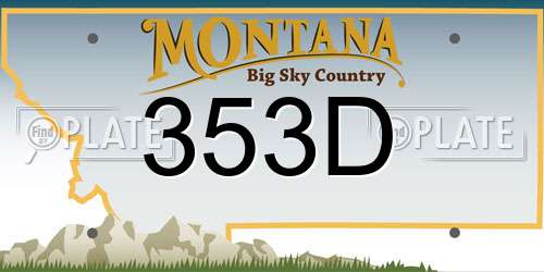 353D Montana License Plate