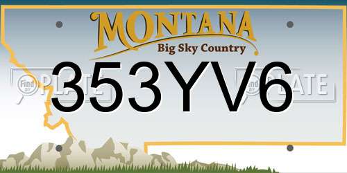 353YV6 Montana License Plate