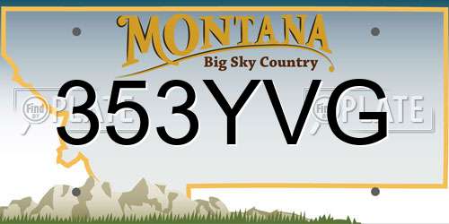 353YVG Montana License Plate