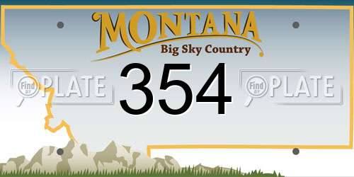 354 Montana License Plate