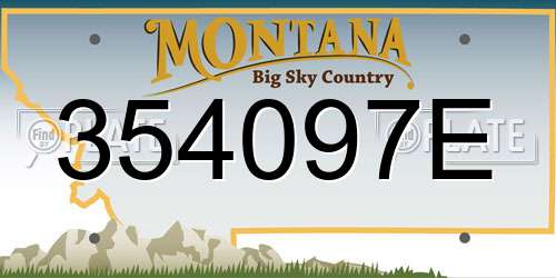 354097E Montana License Plate