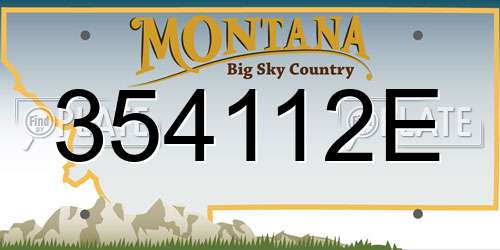 354112E Montana License Plate