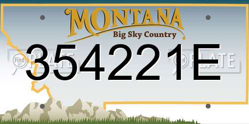 354221E Montana License Plate