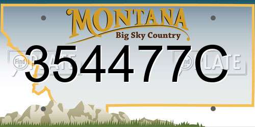 354477C Montana License Plate