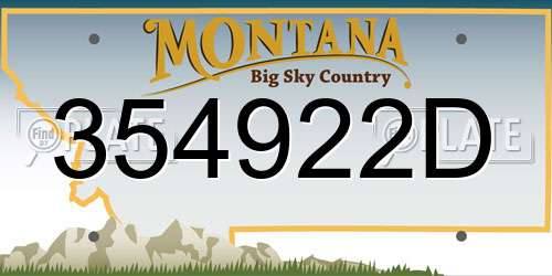 354922D Montana License Plate