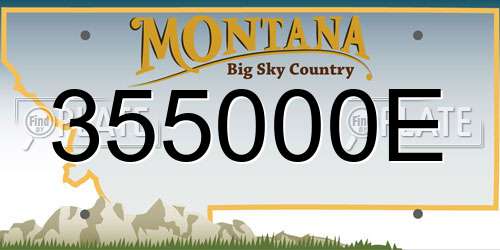 355000E Montana License Plate