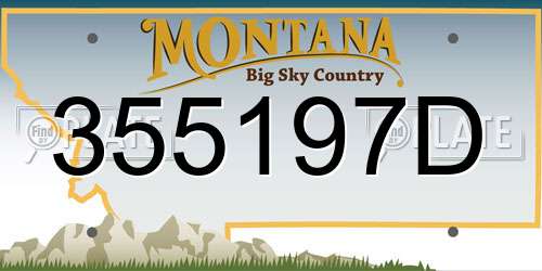 355197D Montana License Plate