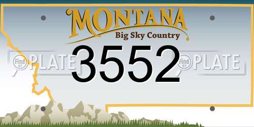 3552 Montana License Plate