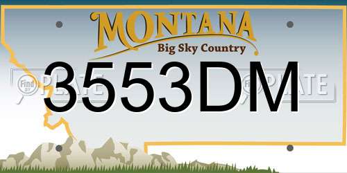 3553DM Montana License Plate