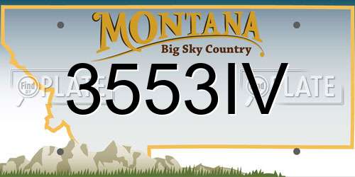 3553IV Montana License Plate