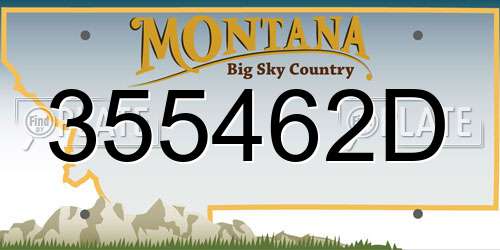 355462D Montana License Plate