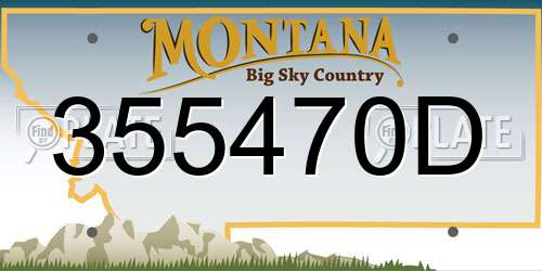 355470D Montana License Plate