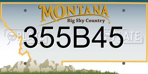 355B45 Montana License Plate