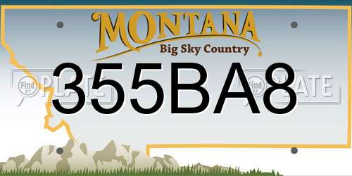 355BA8 Montana License Plate