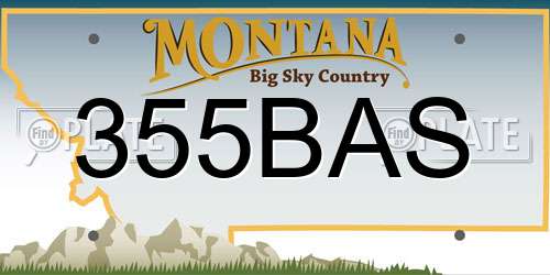355BAS Montana License Plate